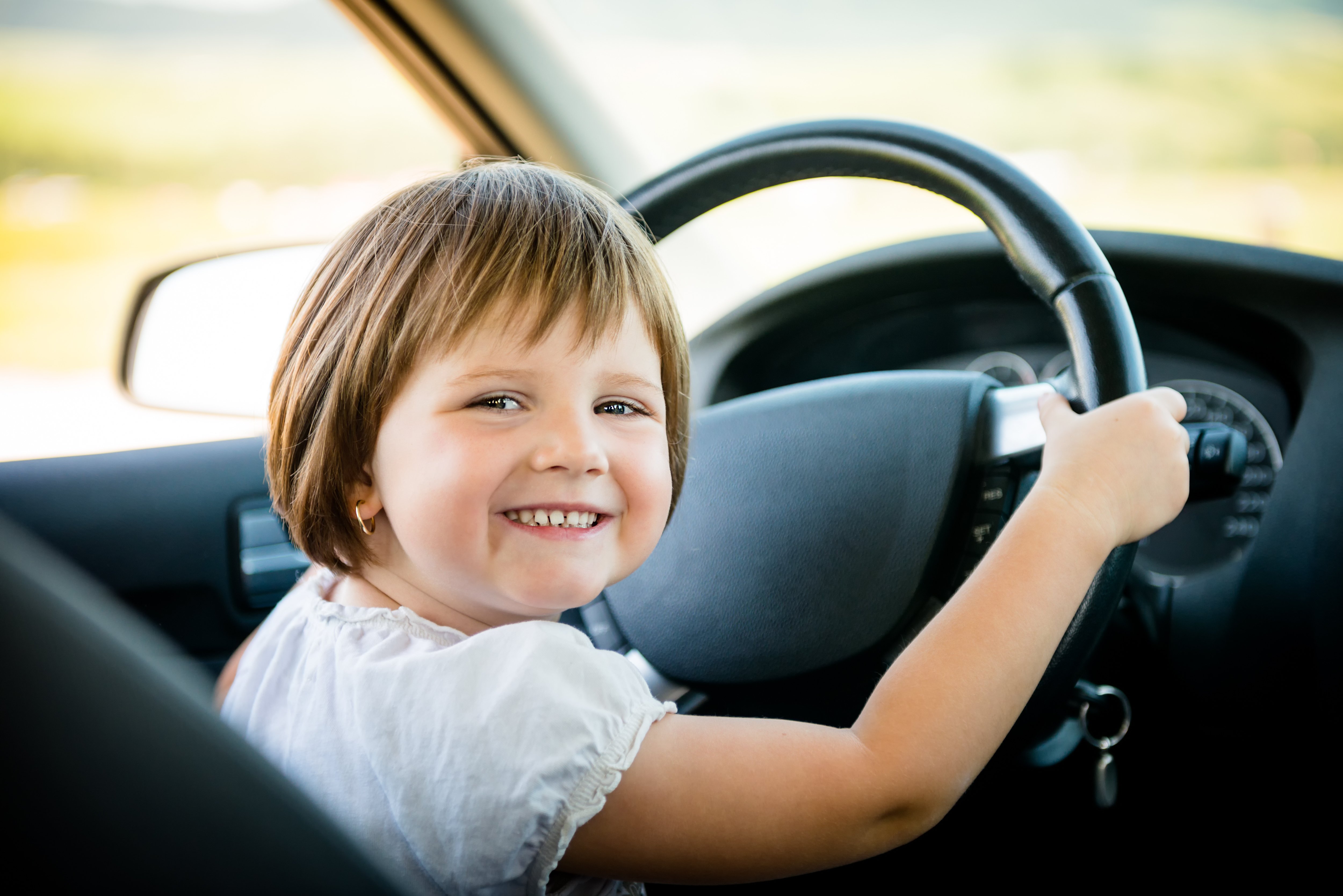 Child driving car